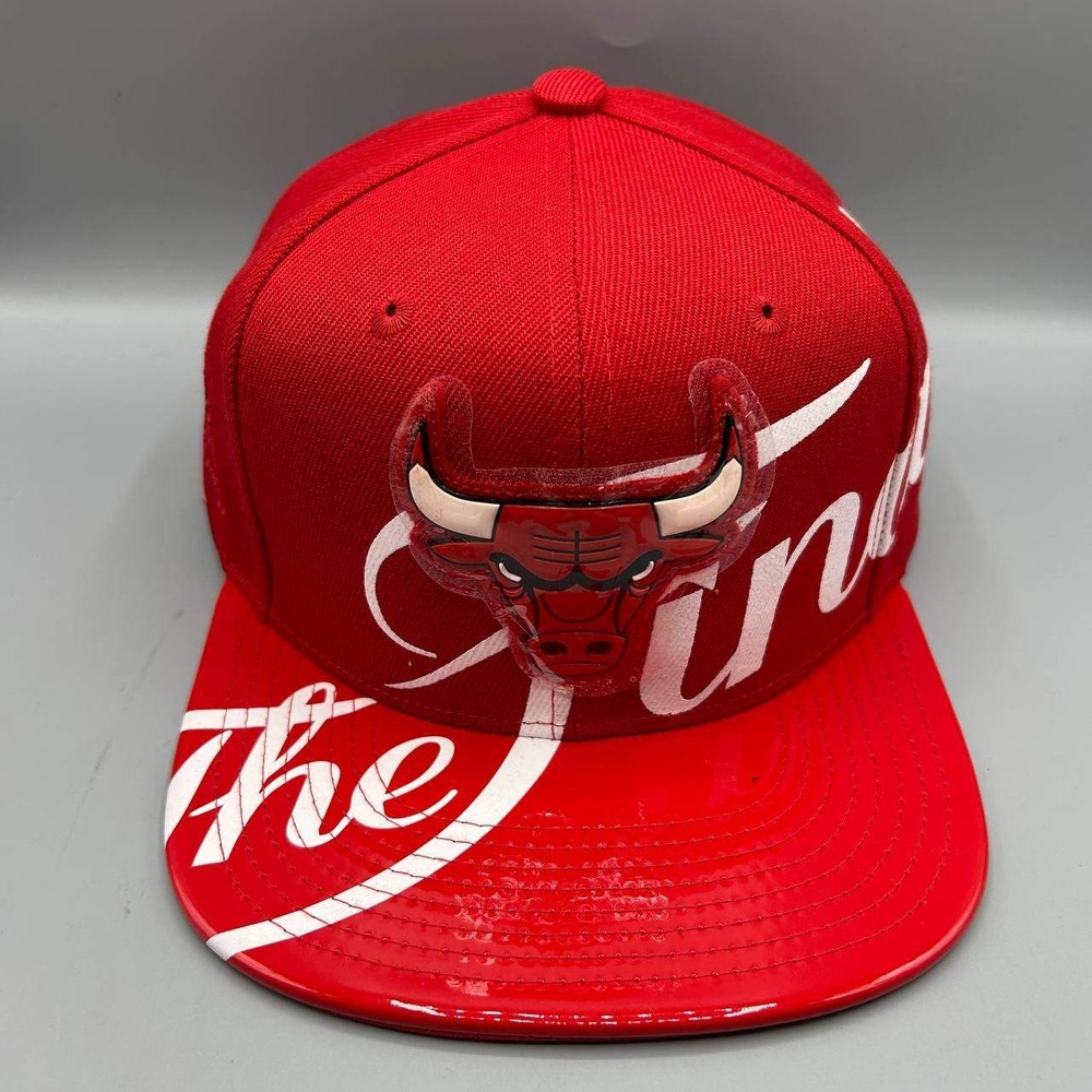 Chicago Bulls NBA Hat Men Red The Finals Mitchell & Ness Snap Back Cap